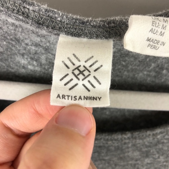 Artisan NY Light Gray Long Sleeve Top Tee Shirt - Picture 5 of 9